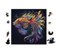 Fish with Rainbow Colors 100 Pc Classic Jigsaw Puzzle Puzzle for Adults Hard Challenging Hobby Home Decor Poster High-grade Rigid Cardboard 28x28cm