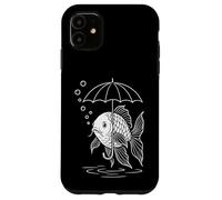Fish With Umbrella - Minimalist Graphic Underwater Logic Case for iPhone 11