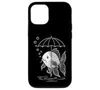 Fish With Umbrella - Minimalist Graphic Underwater Logic Case for iPhone 12/12 Pro