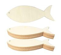 Fish Wood Craft Sea Fish Shape Unfinished Wood DIY Craft Ornament for Wedding Birthday Thanksgiving Party Sea Theme Party Decoration 10Pack