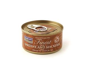 Fish4Dogs Sardine and Mack Cat Food Tin, 70 g, Pack of 10