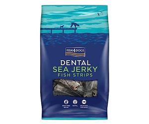Fish4Dogs Sea Jerky Strips | Low Calorie, Hypoallergenic Dog Treat | Natural, Dental Fish Skin Treat for Bigger Dogs (500g)