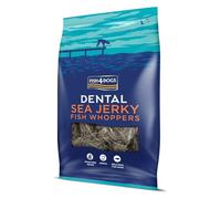 Fish4Dogs Sea Jerky Whoppers | Low Calorie, Hypoallergenic Dog Treat | Fish Skin Treat for Large Dogs (500g)