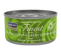 Fish4Dogs Tuna Plus G.L Mussel Cat Food Tin, 70 g, Pack of 10