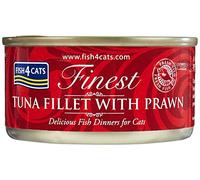 Fish4Dogs Tuna Plus Prawn Cat Food Tin, 70 g, Pack of 10