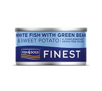Fish4Dogs Wet Dog Food Tins 85g for all dog breeds (FINEST WHITE FISH WITH SWEET POTATO AND GREEN BEAN)