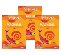 Fish4Ever | Mackerel in Organic Mustard Sauce - Sustainably Sourced, Ready-to-Eat Mackerel Fillets in Mild Mustard Sauce, High in Omega-3 | 110g (Pack of 3)