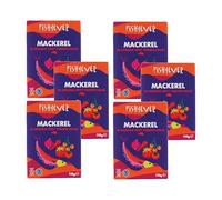 Fish4Ever | Mackerel in Spicy Organic Tomato Sauce - Sustainably Sourced Canned Mackerel Fillets with Olive Oil & Chili, Gluten-Free, High in Omega-3 | 110g (Pack of 6)