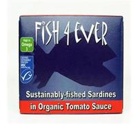 FISH4EVER Whole Sardines in Organic Tomato Sauce 135gtin (Pack of 1)