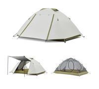 Fishany Ultralight Hiking Mountaineering Tent, 2-Person Dome Camping Tent, Double-Layer Oxford Cloth, 7-Series Aluminium Alloy Frame, 210x140x110cm, Waterproof UPF50 (White)