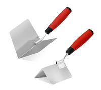 Fishark 2-Piece Drywall Corner Trowel Tool Set, Stainless Steel 5'' Outside Corner Knife & 3.9'' Inside Corner Knife for Sheetrock, Stucco & Concrete