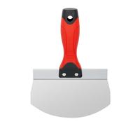 Fishark 6.5" Curved Bucket Scoop for Drywall & Plaster - Professional Rustproof Stainless Steel Scooping Tool with Contoured Blade & Soft-Grip Handle, Multipurpose Scraper for Paint, Mortar, Spackling