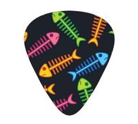 Fishbone,12 Pcs Guitar Pick,3 Different Thickness Plectrums for Acoustic Guitar Bass Ukulele (0.46mm 0.96mm 0.71mm)