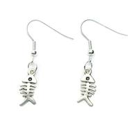 Fishbone Bones Earrings Miniblings Fish Skeleton Sea Seafood White
