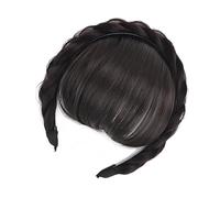 Fishbone Braid Hairband With Air Bangs Synthetic Fiber Wigs For Women Natural Look Quick Hairstyle Air Bangs Wigs Headband