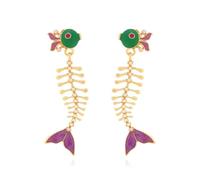Fishbone Drops Earrings Designed to Elevating Your Fashion Accessories Collection Fishbone Pendant Earrings
