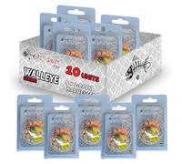 Fishbone Tackle Glow Walleye Spinner Rig Harness - Worm Crawler Harness Blades Walleye Fishing Live Bait Hooks Lures Freshwater Trolling (Five 2-Packs (10 Total Lures), All Gold Digger)