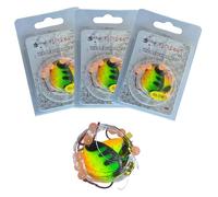 Fishbone Tackle Glow Walleye Spinner Rig Harness - Worm Crawler Harness Blades Walleye Fishing Live Bait Hooks Lures for Freshwater Trolling (Three 2-Packs (6 Total Lures), Perch)