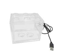 Fishbowl Fish Tank Acrylic USB Mini Aquarium Tank Propagator Fish Tank with LED Light Home Office Desktop Decorative Tank(Clear)