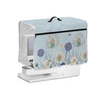 FishDing Dandelion Print Sewing Machine Cover with Zipper Storage Pocket,Transparent Side Sewing Machine Protection Dust Cover for Most Standard Machines,Scratch Resistant