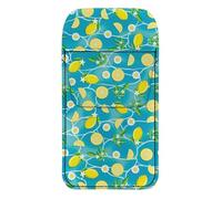 FishDing Pocket Protector Lemon Daisy Flower Print PU Leather Pen Pouch Art Fruit Pattern Pen Holder Pouch Holds Pens, Pointers, Pencils, and Notes Pocket Organizer Multi-Purpose
