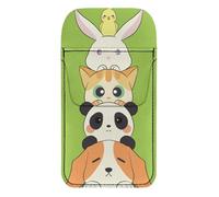 FishDing PU Leather Pocket Protector Cat Dog Rabbit Panda Print Pen Pouch Multi-Purpose Pen Organizer Lightweight Pencil Holder Pouch Cartoon Cute Pattern for School Office Hospital