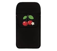 FishDing PU Leather Pocket Protector Cherry Daisy Flower Print Pen Pouch Art Fruit Pattern Pocket Organizer Multi-Purpose Pen Organizer for School Hospital Office Pencil Holder Pouch