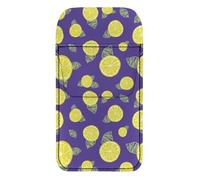 FishDing PU Leather Pocket Protector Lemon Print Pen Holder Pouch Multi-Purpose Pen Organizer Art Fruit Pattern Pencil Pouch Holds Pens, Pointers, Pencils, and Notes