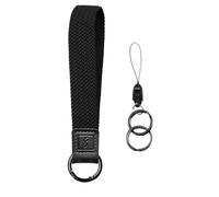 Fishent Stretchy Key Chain, Cute Keychain Wristlet, Upgraded Woven Wrist Lanyard for Keys, Black, 9.35*2.35*0.5