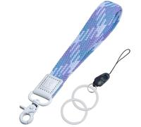 Fishent Stretchy Wristlet Keychain, Cute Wrist Lanyards for Keys, Key Chain Holder for Women Men, Wrist Strap Keychain for Car Keys Phone Camera Wallet ID Badges Card (Lilac Blossoms)