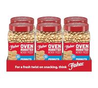 Fisher Nuts Snack Oven Roasted Never Fried 680.4 g Made With Sea Salt, Peanuts, 6 Count, (Pack of 6)