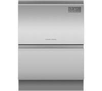 Fisher & Paykel Series 7 Double DishDrawer™ DD60D2HNX9 Wifi Connected Fully Integrated Full Size Dishwasher - Stainless Steel Control Panel with Sliding Door Hinge Kit - E Rated, Stainless Steel