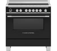Fisher & Paykel OR90SCI6B1 90cm wide Electric Range Cooker with Induction Hob and Pyrolytic Cleaning - Black Black