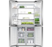 Fisher & Paykel Series 7 Contemporary RF500QNUX1 Wifi Connected Plumbed American Fridge Freezer - Stainless Steel - E Rated, Stainless Steel
