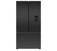 Fisher_Paykel RF540AZUB6 Fridge Freezer French Door 900mm, Recessed Handle, Matt Black Glass - Ice &