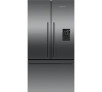 Fisher & Paykel Series 7 Contemporary RF540ADUB7 Wifi Connected Plumbed Frost Free Multi-door American Fridge Freezer - Black Steel - E Rated, Black
