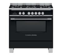 Fisher & Paykel Series 7 OR90SCG4B1 90cm Wide Black Dual Fuel Freestanding Range Cooker