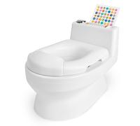 Fisher-Price 2-N-1 Potty Trainer with Flushing Sounds, Chart & Storage - White Floor Potty Chair with Splash Guard, Removable Ring & Bowl, Patented Sn