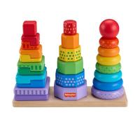 Fisher Price 3 Shape Stacking Pyramids Sorting Game (18-36m) Multicolor