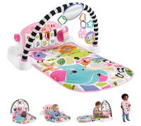 Fisher-Price Baby Activity Mat Glow and Grow Kick & Play Piano Gym, Portable Mus