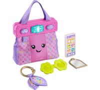 Fisher-Price Baby Learning Toy Laugh & Learn Purse, Going Places Bag with 4 Pretend Play Accessories for Infants & Toddlers Ages 6+ Months, HTW89