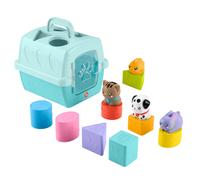 Fisher-Price Baby Shape Sorting Toy FP Pets Sorting and Animal Transport Box with Fine Motor Activities for Babies from 6 Months HTW93, Pastel Colour