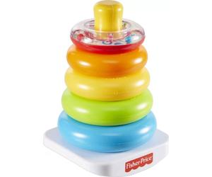 Fisher-Price Baby Stacking Toy Rock-A-Stack,Roly-Poly Base with 5 Colorful Rings