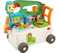 Fisher-Price Baby to Toddler Toy Laugh & Learn 3-in-1 On-the-Go Camper Walker & Activity Center with Smart Stages for Ages 9+ Months Tan/Green