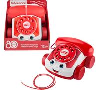 Fisher-Price Baby Toy Red Chatter Telephone, Mattel 80th Anniversary Edition Pull-Along Activity for Infants & Toddlers Ages 1+ Years, JGG97