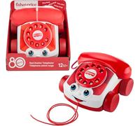 Fisher-Price Baby Toy Red Chatter Telephone, Mattel 80th Anniversary Edition Pull-Along Activity for Infants & Toddlers Ages 1+ Years, JGG97