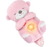 Fisher-Price Baby Toy Soothe ‘n Snuggle Otter, Pink Plush Portable Sound Machine with Breathing Motion & Lights for Newborns Ages 0+ Months, JLJ33