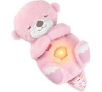 Fisher-Price Baby Toy Soothe ‘n Snuggle Otter, Pink Plush Portable Sound Machine with Breathing Motion & Lights for Newborns Ages 0+ Months, JLJ33