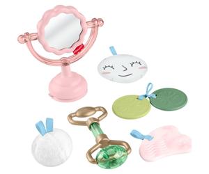 Fisher-Price Baby Toys Mini Me Moments Self-Care Sensory Set 6-Piece Rattle & Teether Activities for Newborns Ages 3+ Months