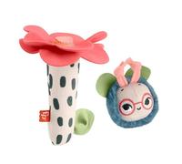 Fisher-Price Baby Toys Planet Friends Shake ‘n Rattle Busy Bee Sensory Plush 2-Piece Set for Newborns Ages 3+ Months, HYR56